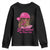 In October We Wear Pink Youth Sweatshirt Black Women Breast Cancer Awareness - Wonder Print Shop