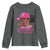 In October We Wear Pink Youth Sweatshirt Black Women Breast Cancer Awareness - Wonder Print Shop
