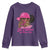In October We Wear Pink Youth Sweatshirt Black Women Breast Cancer Awareness - Wonder Print Shop