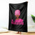 African American Warrior Breast Cancer Throw Blanket Pink Ribbon - Wonder Print Shop