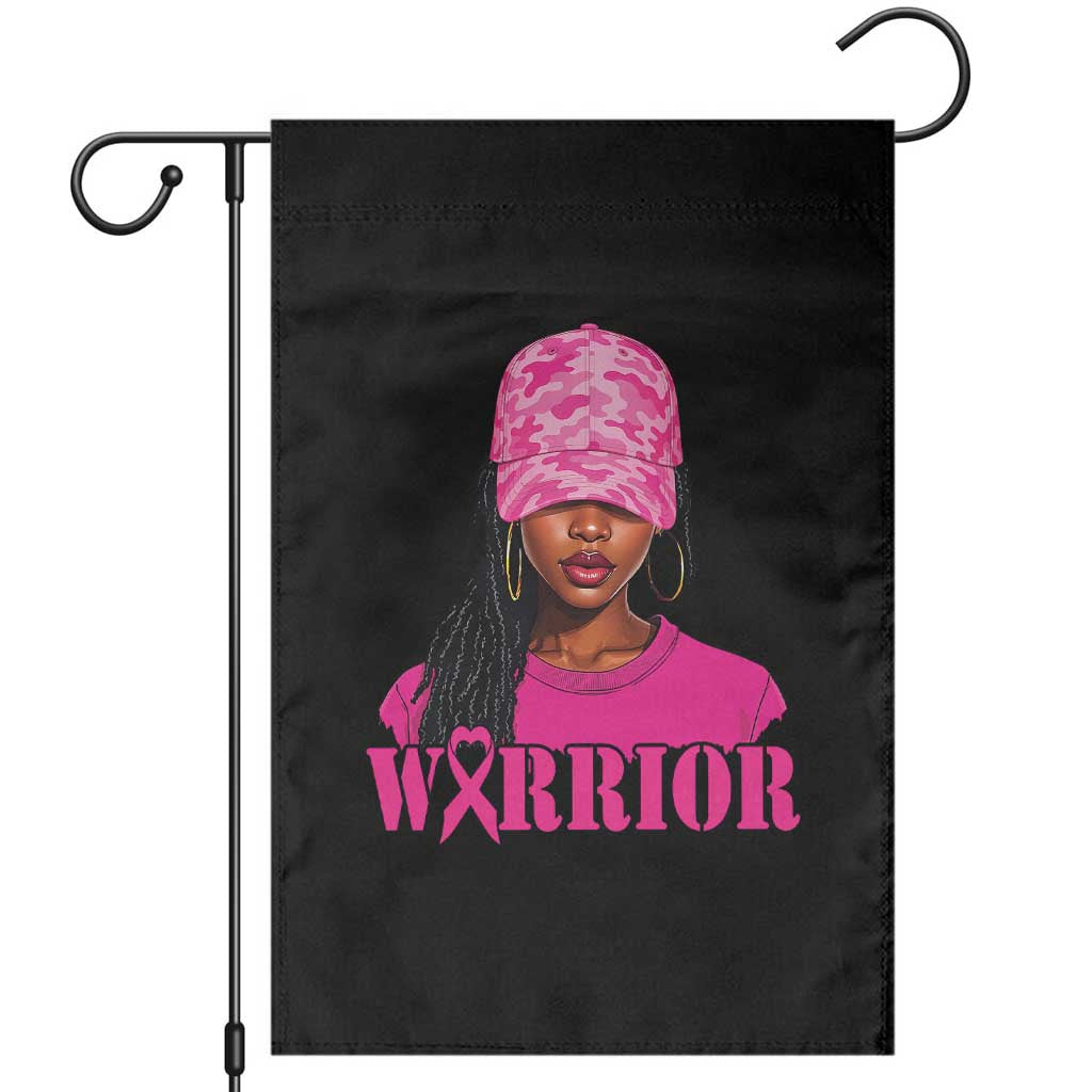 African American Warrior Breast Cancer Garden Flag Pink Ribbon - Wonder Print Shop