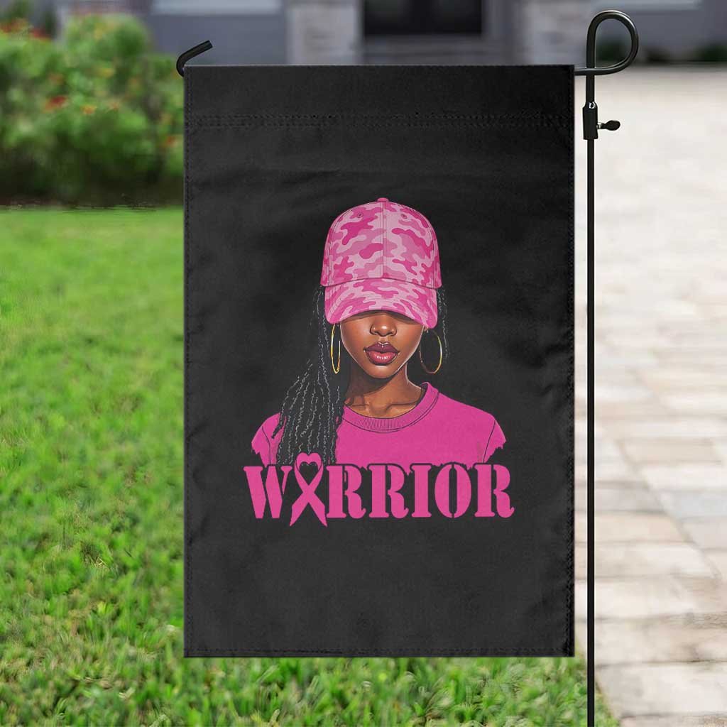 African American Warrior Breast Cancer Garden Flag Pink Ribbon - Wonder Print Shop