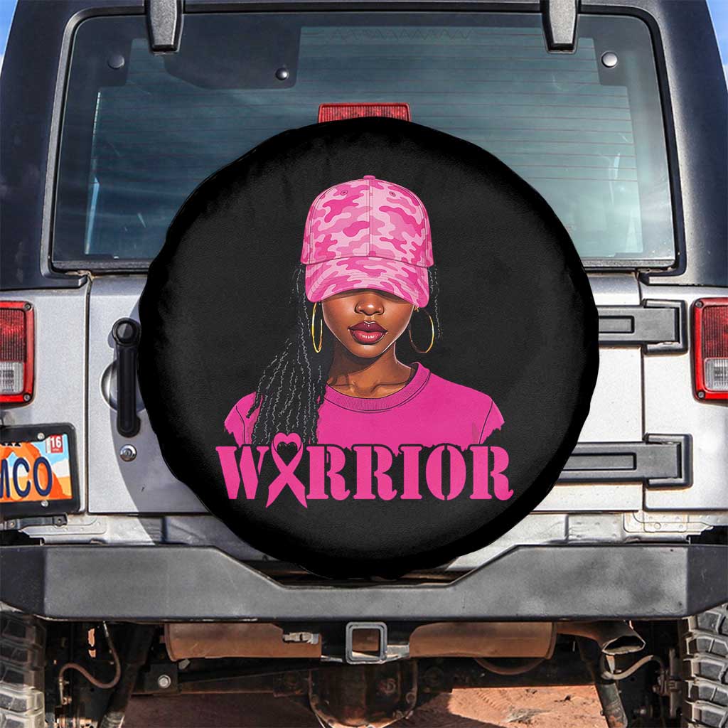 African American Warrior Breast Cancer Spare Tire Cover Pink Ribbon - Wonder Print Shop