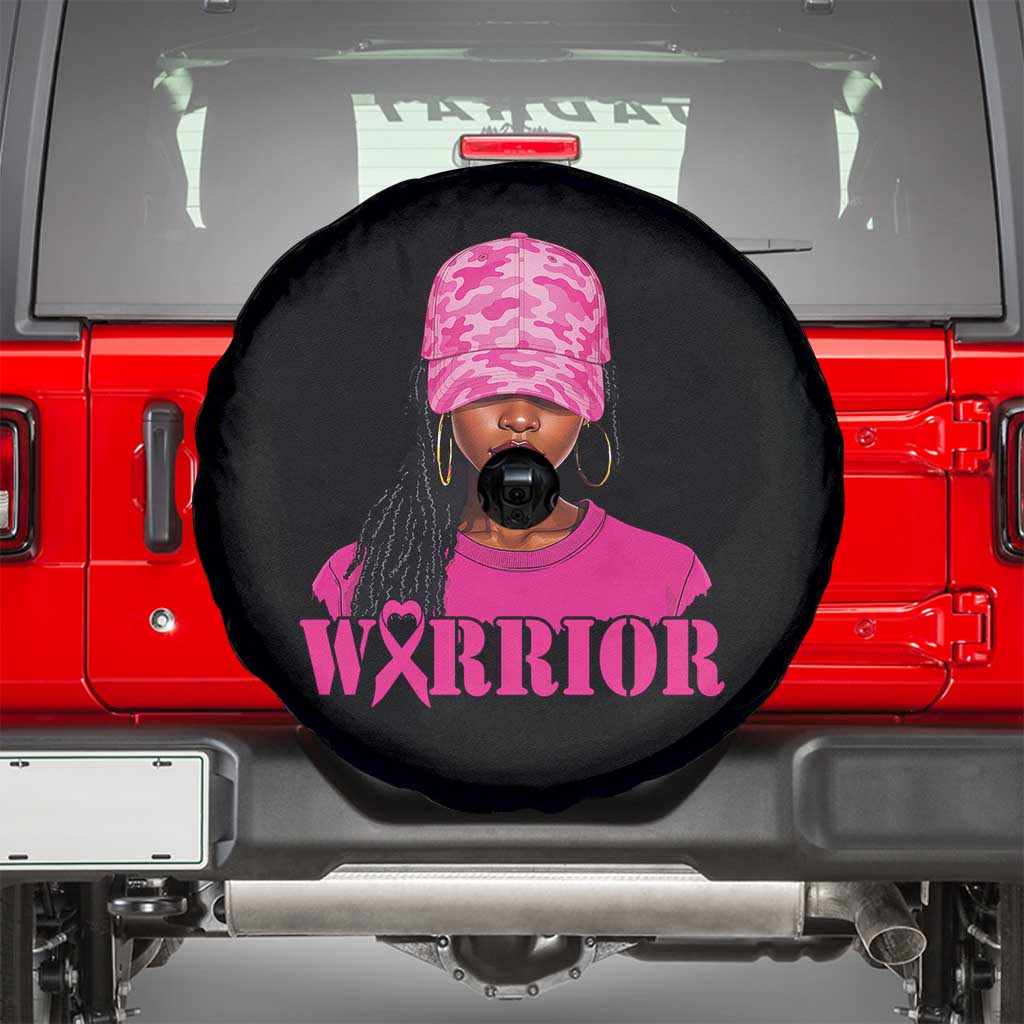 African American Warrior Breast Cancer Spare Tire Cover Pink Ribbon - Wonder Print Shop