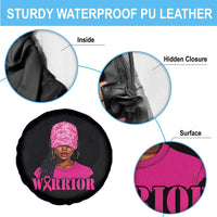 African American Warrior Breast Cancer Spare Tire Cover Pink Ribbon - Wonder Print Shop