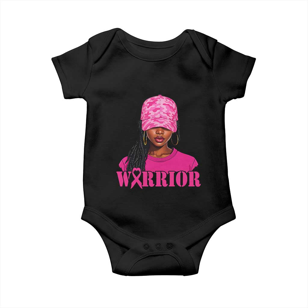African American Warrior Breast Cancer Baby Onesie Pink Ribbon - Wonder Print Shop
