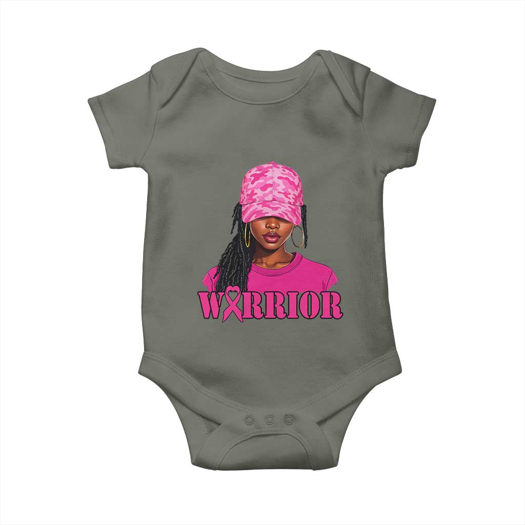 African American Warrior Breast Cancer Baby Onesie Pink Ribbon - Wonder Print Shop