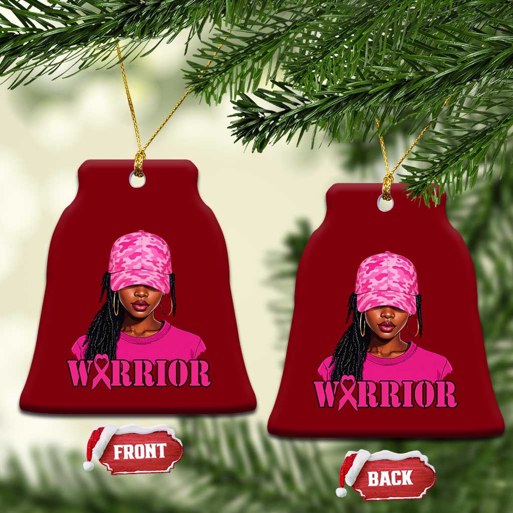 African American Warrior Breast Cancer Ceramic Ornament Pink Ribbon - Wonder Print Shop