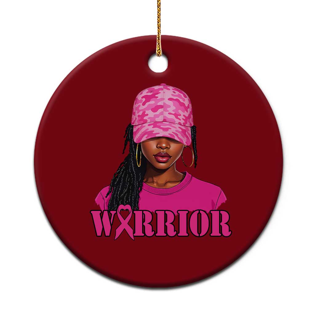 African American Warrior Breast Cancer Ceramic Ornament Pink Ribbon - Wonder Print Shop