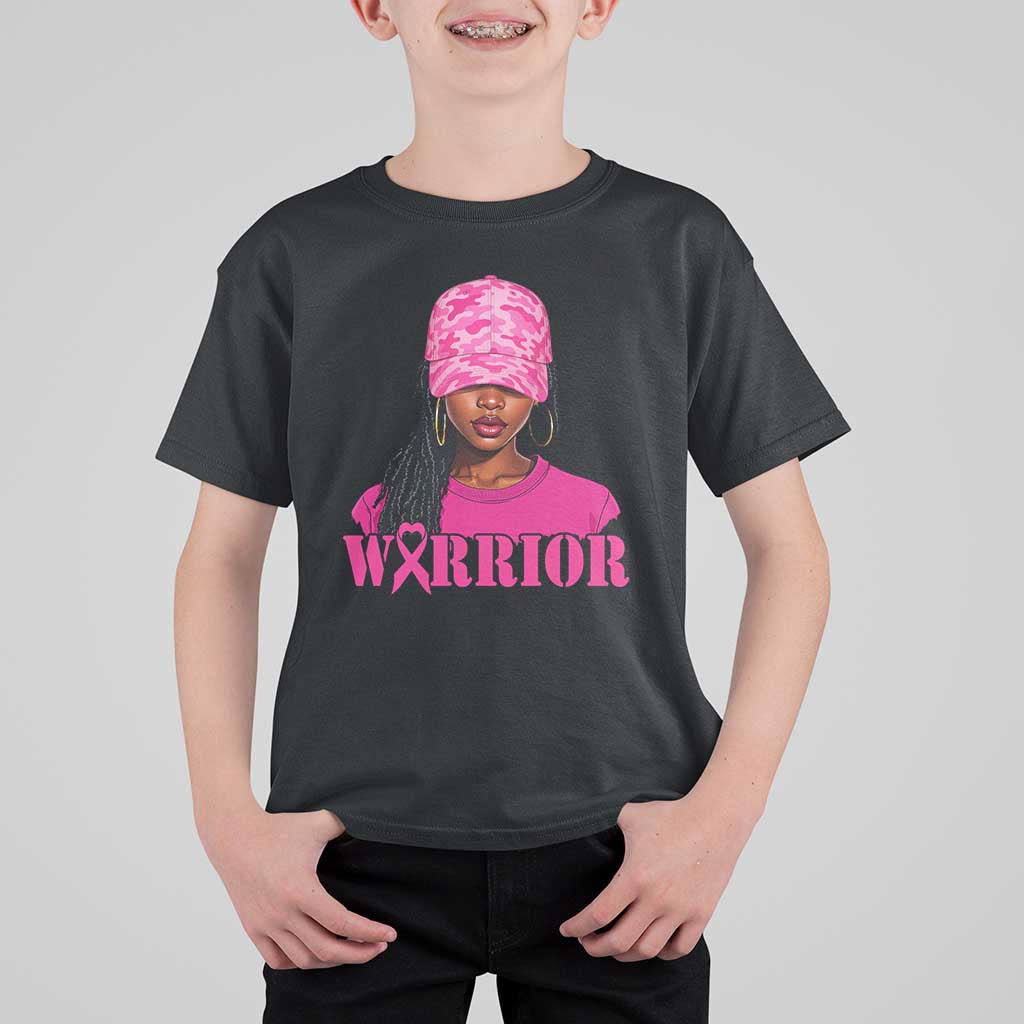 African American Warrior Breast Cancer T Shirt For Kid Pink Ribbon - Wonder Print Shop