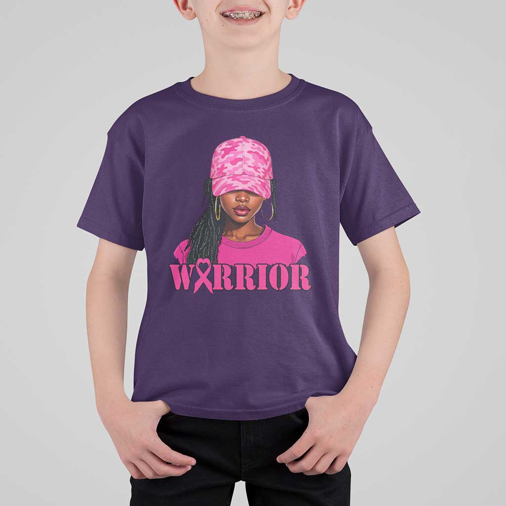 African American Warrior Breast Cancer T Shirt For Kid Pink Ribbon - Wonder Print Shop