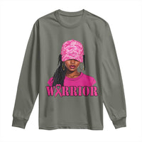 African American Warrior Breast Cancer Long Sleeve Shirt Pink Ribbon - Wonder Print Shop