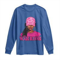 African American Warrior Breast Cancer Long Sleeve Shirt Pink Ribbon - Wonder Print Shop