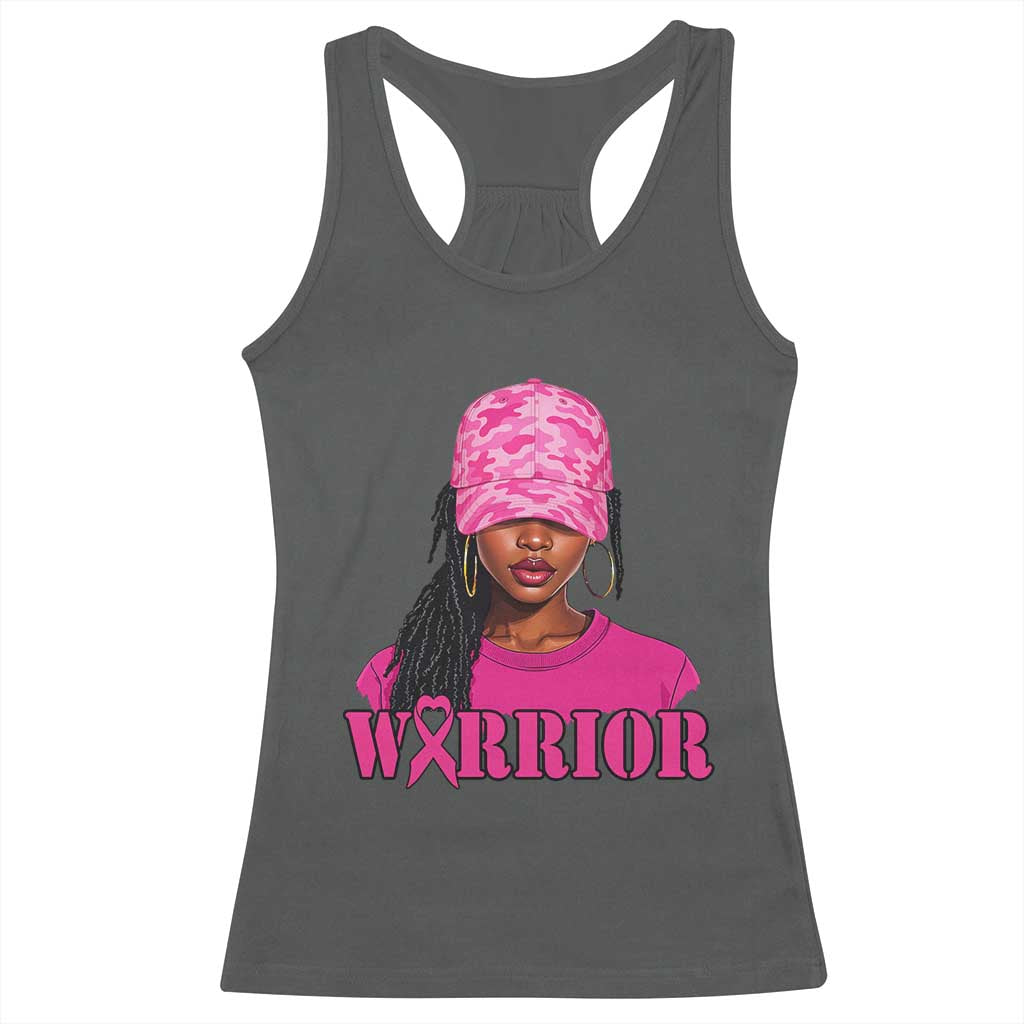 African American Warrior Breast Cancer Racerback Tank Top Pink Ribbon - Wonder Print Shop