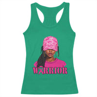 African American Warrior Breast Cancer Racerback Tank Top Pink Ribbon - Wonder Print Shop