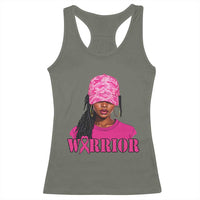 African American Warrior Breast Cancer Racerback Tank Top Pink Ribbon - Wonder Print Shop