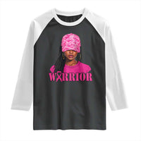 African American Warrior Breast Cancer Raglan Shirt Pink Ribbon - Wonder Print Shop