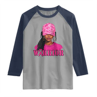 African American Warrior Breast Cancer Raglan Shirt Pink Ribbon - Wonder Print Shop