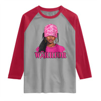 African American Warrior Breast Cancer Raglan Shirt Pink Ribbon - Wonder Print Shop