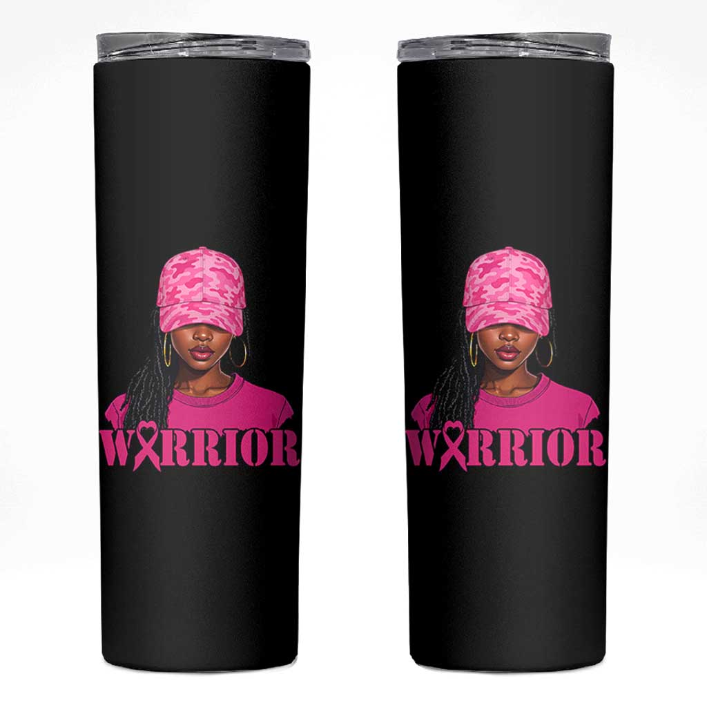 African American Warrior Breast Cancer Skinny Tumbler Pink Ribbon - Wonder Print Shop