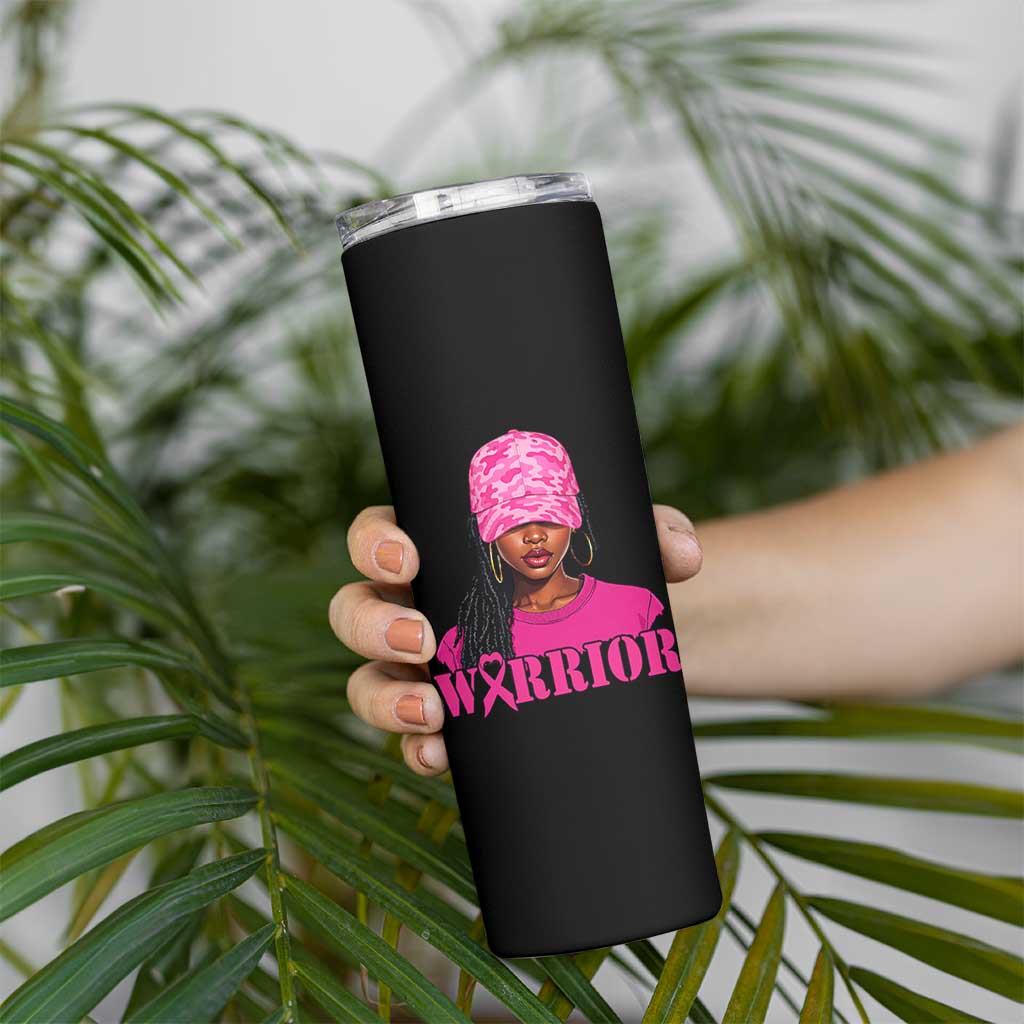 African American Warrior Breast Cancer Skinny Tumbler Pink Ribbon - Wonder Print Shop