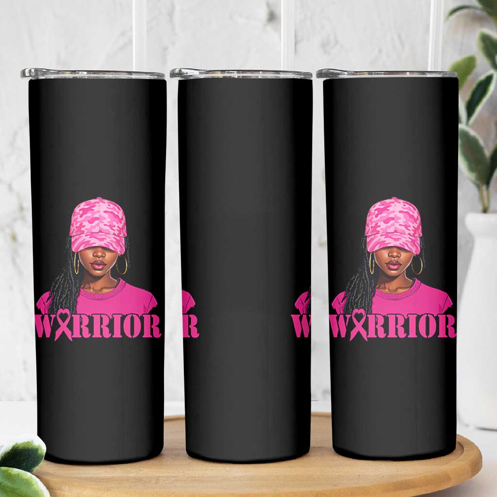 African American Warrior Breast Cancer Skinny Tumbler Pink Ribbon - Wonder Print Shop