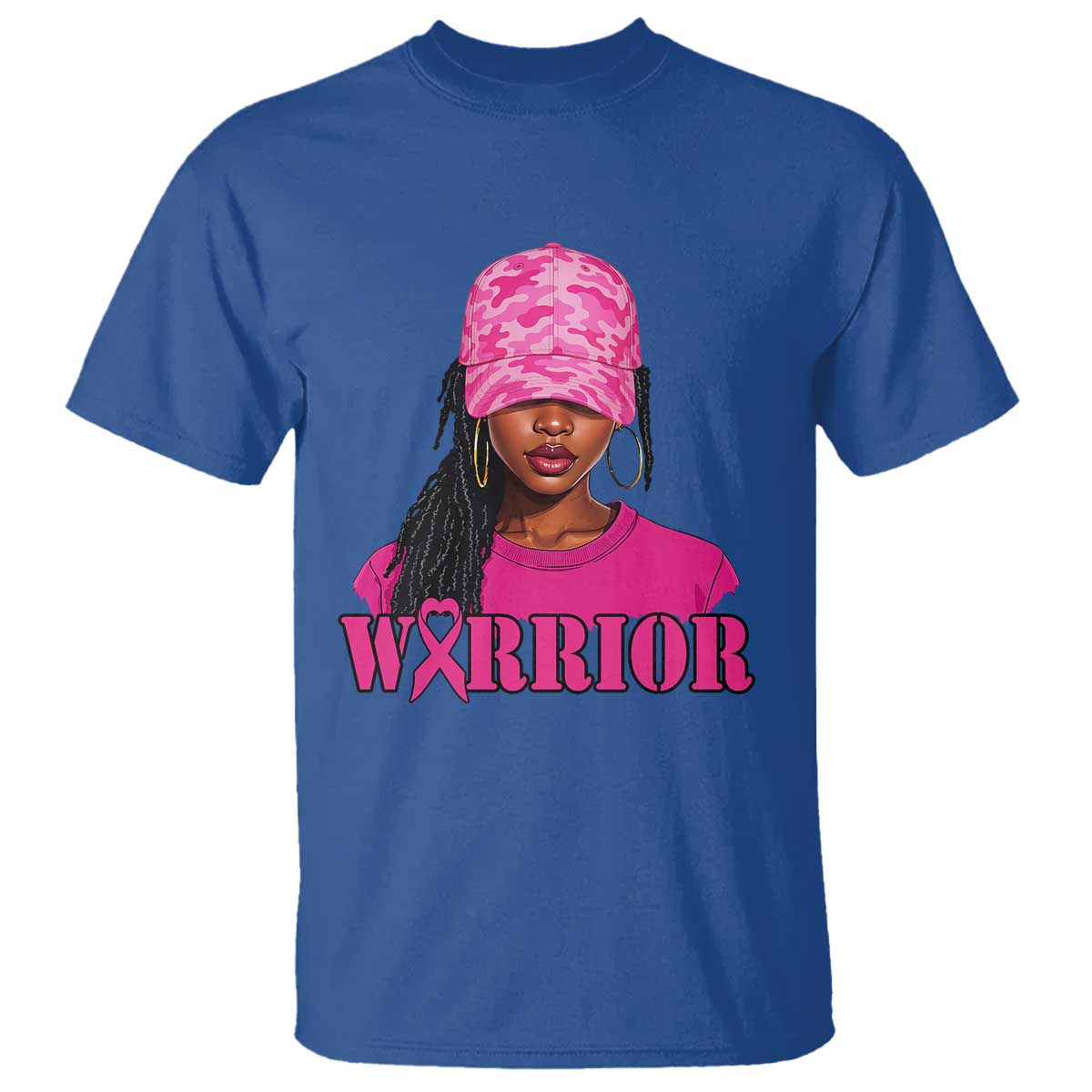 African American Warrior Breast Cancer T Shirt Pink Ribbon - Wonder Print Shop