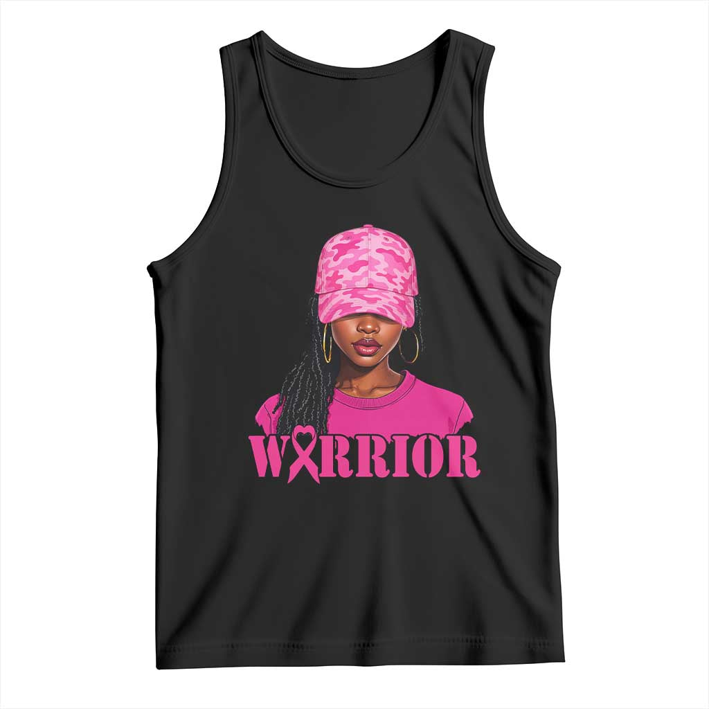 African American Warrior Breast Cancer Tank Top Pink Ribbon - Wonder Print Shop