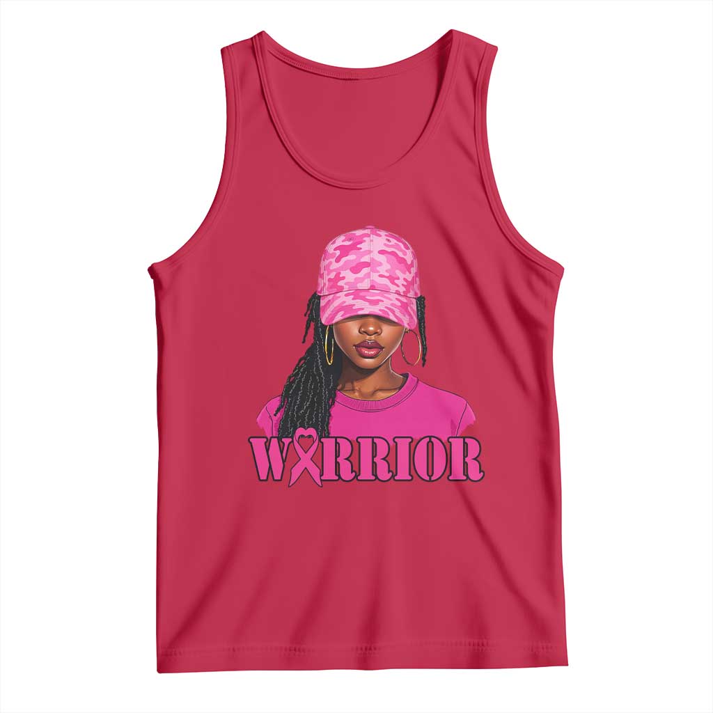 African American Warrior Breast Cancer Tank Top Pink Ribbon - Wonder Print Shop