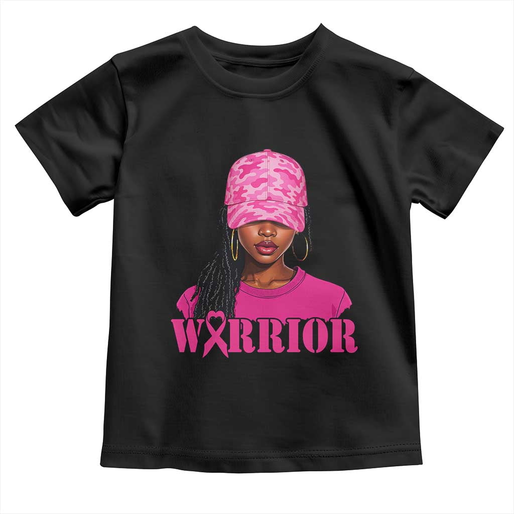 African American Warrior Breast Cancer Toddler T Shirt Pink Ribbon - Wonder Print Shop