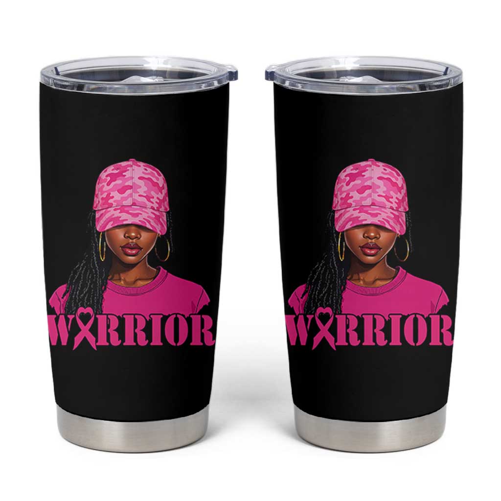 African American Warrior Breast Cancer Tumbler Cup Pink Ribbon - Wonder Print Shop