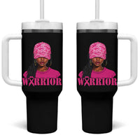 African American Warrior Breast Cancer Tumbler With Handle Pink Ribbon - Wonder Print Shop