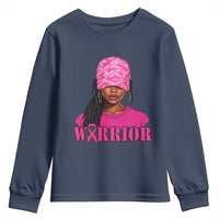 African American Warrior Breast Cancer Youth Sweatshirt Pink Ribbon - Wonder Print Shop