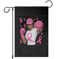 African American Fighter Breast Cancer Awareness Garden Flag Pink Ribbon - Wonder Print Shop