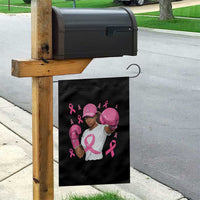 African American Fighter Breast Cancer Awareness Garden Flag Pink Ribbon - Wonder Print Shop