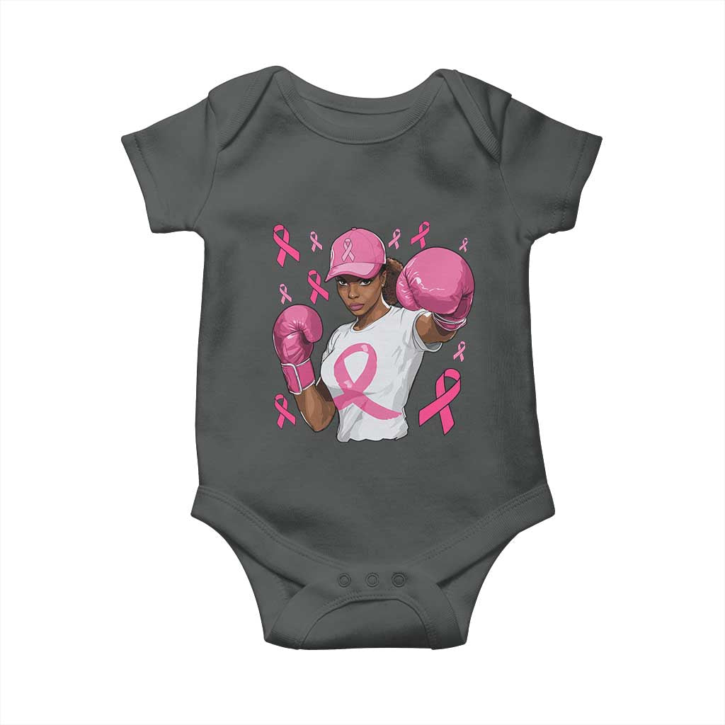 African American Fighter Breast Cancer Awareness Baby Onesie Pink Ribbon - Wonder Print Shop