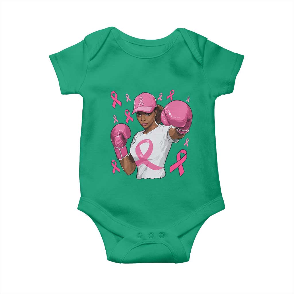 African American Fighter Breast Cancer Awareness Baby Onesie Pink Ribbon - Wonder Print Shop