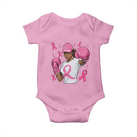 African American Fighter Breast Cancer Awareness Baby Onesie Pink Ribbon - Wonder Print Shop
