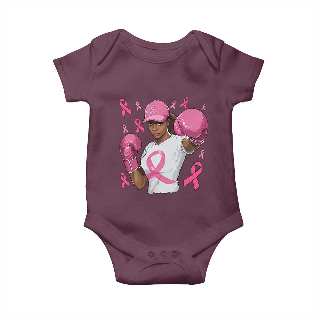 African American Fighter Breast Cancer Awareness Baby Onesie Pink Ribbon - Wonder Print Shop