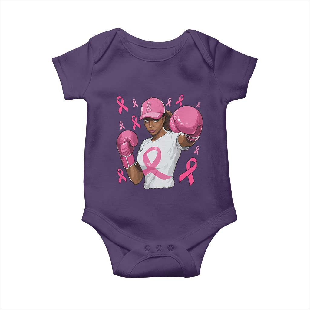 African American Fighter Breast Cancer Awareness Baby Onesie Pink Ribbon - Wonder Print Shop