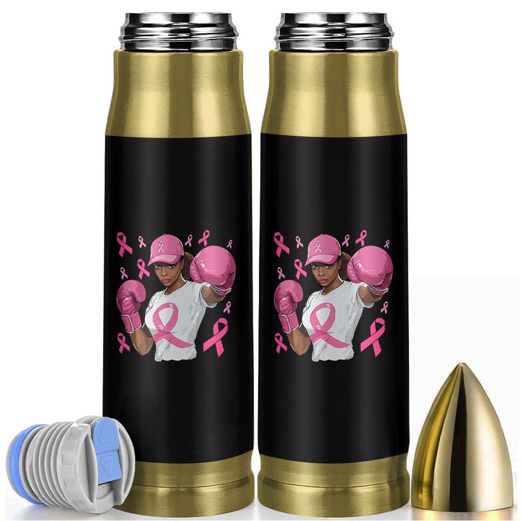 African American Fighter Breast Cancer Awareness Bullet Tumbler Pink Ribbon - Wonder Print Shop