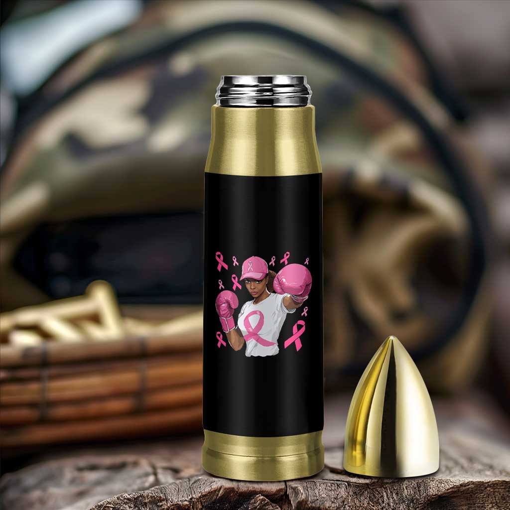 African American Fighter Breast Cancer Awareness Bullet Tumbler Pink Ribbon - Wonder Print Shop