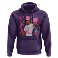 African American Fighter Breast Cancer Awareness Hoodie Pink Ribbon - Wonder Print Shop