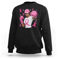 African American Fighter Breast Cancer Awareness Sweatshirt Pink Ribbon - Wonder Print Shop