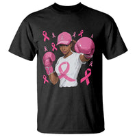 African American Fighter Breast Cancer Awareness T Shirt Pink Ribbon - Wonder Print Shop