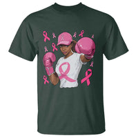African American Fighter Breast Cancer Awareness T Shirt Pink Ribbon - Wonder Print Shop
