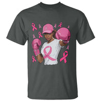 African American Fighter Breast Cancer Awareness T Shirt Pink Ribbon - Wonder Print Shop