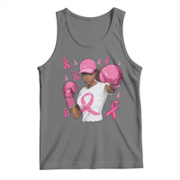 African American Fighter Breast Cancer Awareness Tank Top Pink Ribbon - Wonder Print Shop