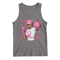 African American Fighter Breast Cancer Awareness Tank Top Pink Ribbon - Wonder Print Shop