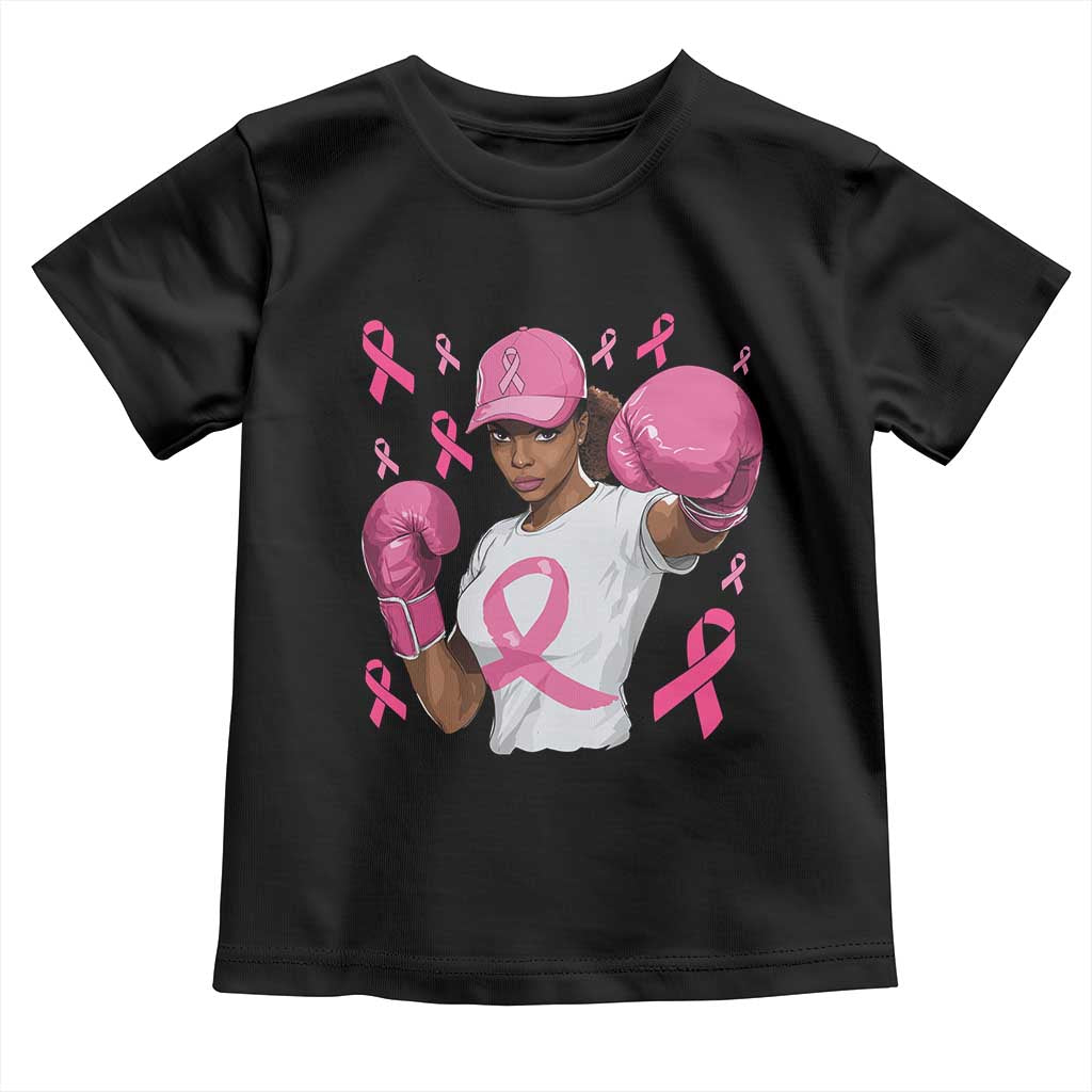 African American Fighter Breast Cancer Awareness Toddler T Shirt Pink Ribbon - Wonder Print Shop